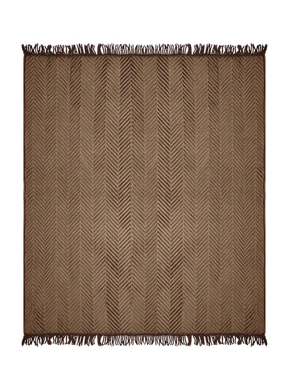 Saral Home Easy Living Velvet Chevron Sofa Throw Brown