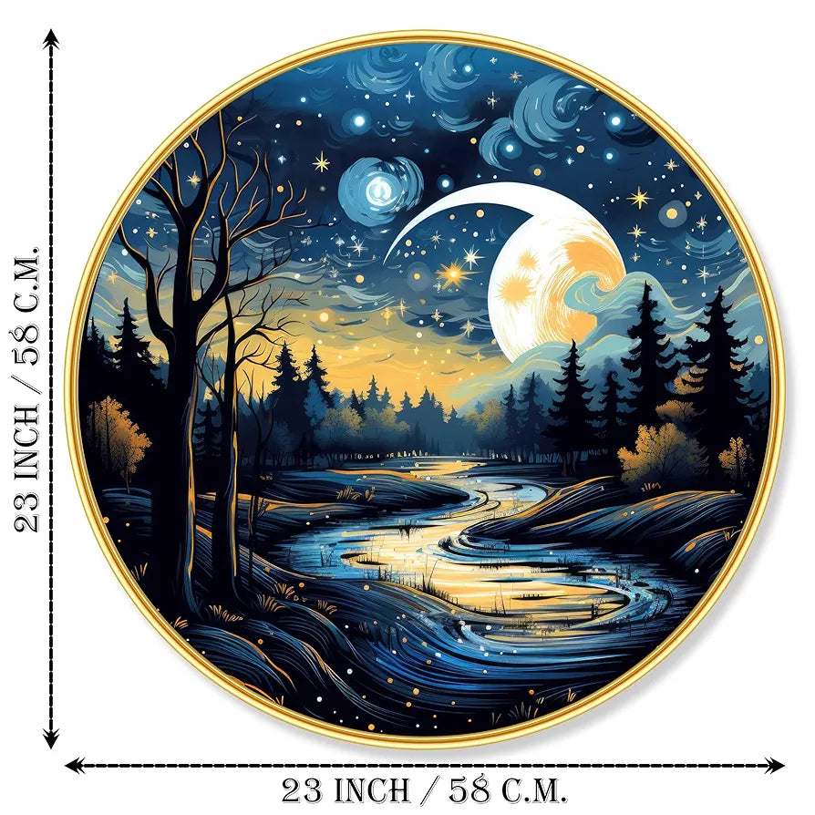 Livin'luxe Paintings Nature Scenery Abstract Modern Art Premium Sparkle Lamination Golden GR-21