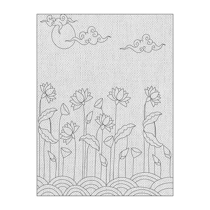 Hobby India Self Painting Beautiful Flower Canvas | Pichwai Art | Pre-designed Canvas Board