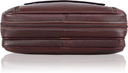 WildHorn Leather Laptop Bag for Men I Fits Upto 15.6 Inch Laptop/MacBook I Padded Laptop Compartment I Carry Handles with Adjustable Strap I DIMENSION : L-16 inch W-4 inch H-12 inch