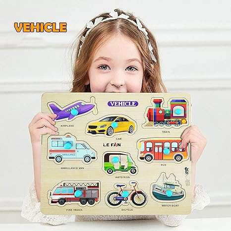 Highroof Transport Wooden Puzzle Kids Games Toys For Kids 3+ Jigsaw Puzzles For Adults Baby Learning