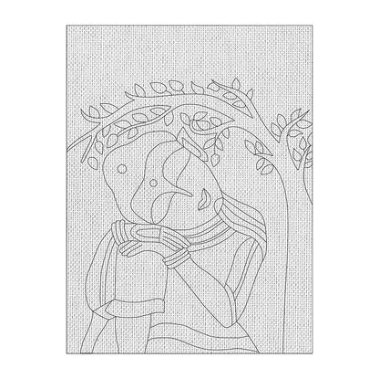 Hobby India Self Painting Beautiful Indian Tribal Canvas | Pre-designed Canvas Board for Best Gift Adults & Artist