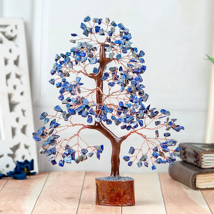 Bezavo Lapis Lazuli Energy Crystal Tree Feng Shui Tree for Abundance & Love Copper Wire