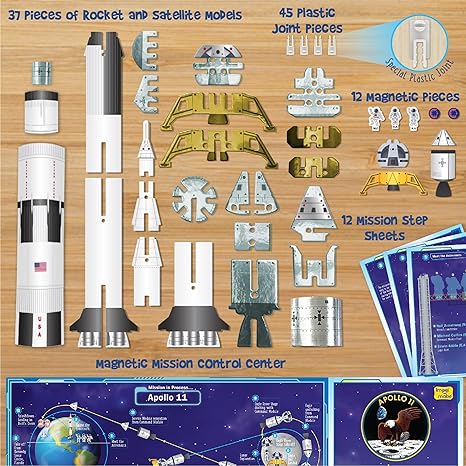 Imagimake Man's Journey to Moon Mission Apollo 11 Rocket & Satellite Model Making Set Puzzle