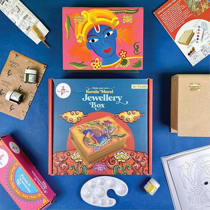 Kalakaram Diy Kerala Mural Jewellery Box Painting Kit | Cultural Education & Indian History Kit | Diy Kit for Kids | Educational Kit for Kids
