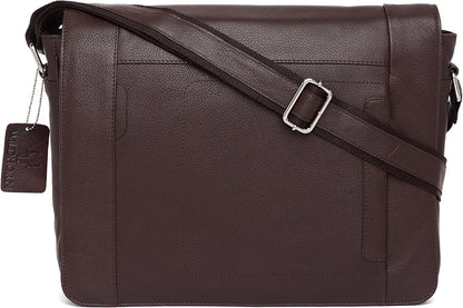 WildHorn Classic Leather 13 inch Laptop Messenger Bag for Men I Office Bags I Travel Bags I Adjustable Strap