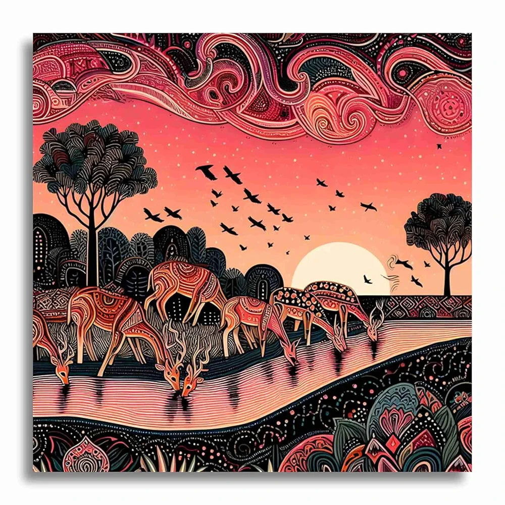 Livin'luxe Paintings Jungle Modern Art Canvas Home Decor Wall Paintings With Frame Painting