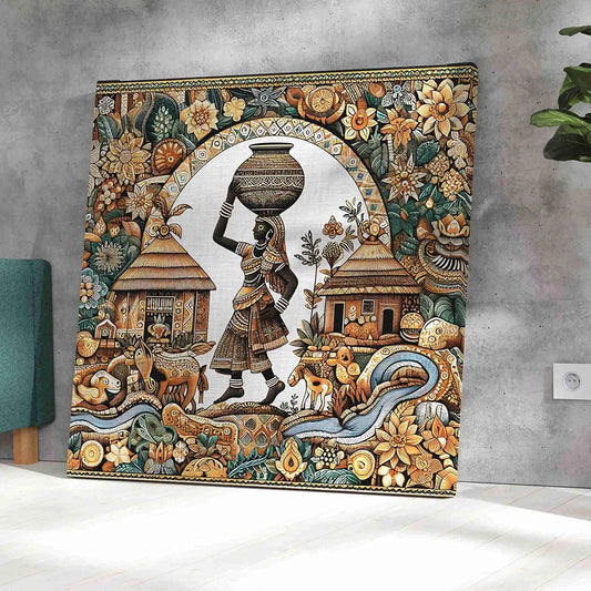 Livin'luxe Paintings Panihari Lady Modern Art Canvas Home Decor Wall Paintings With Frame Painting CR-305