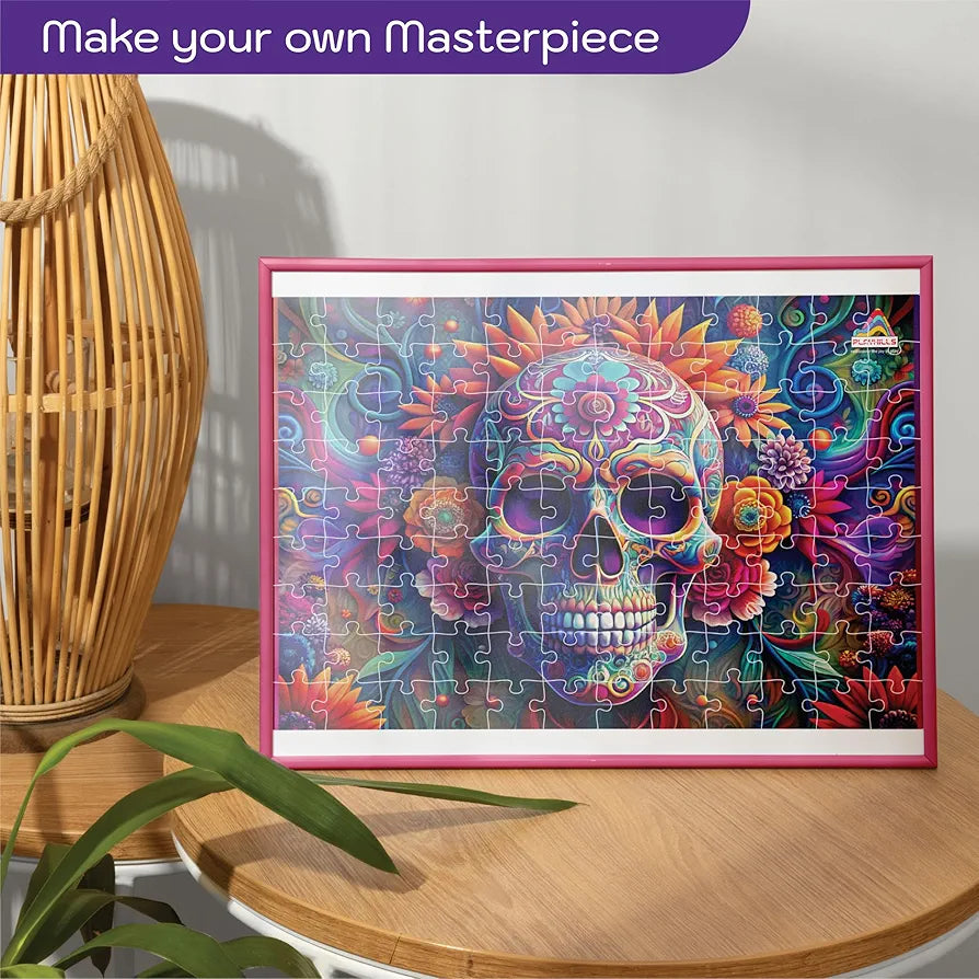 Playhills 108 pcs Abstract Puzzle Day of The Dead, Mexican Festival| Wooden Jigsaw Puzzle for Children and Adults 8+ Years| Perfect for Party Fun Family Activity Games