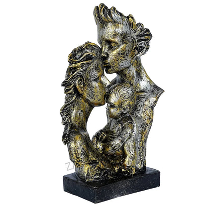Zart Mother & Father With Child Love Statue Showpiece For Home Decor