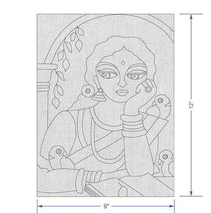 Hobby India Self Paintingv Beautiful Art Canvas - Madhubani Art | Pre-designed Canvas Board