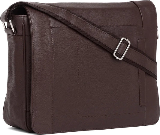 WildHorn Classic Leather 13 inch Laptop Messenger Bag for Men I Office Bags I Travel Bags I Adjustable Strap
