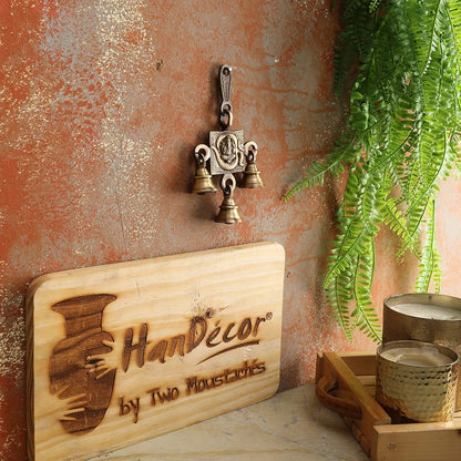 Two Moustaches Brass Om Ganesha Hanging Bells