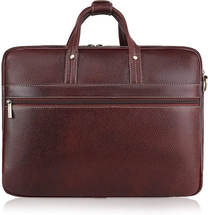 WildHorn Leather Laptop Bag for Men I Fits Upto 15.6 Inch Laptop/MacBook I Padded Laptop Compartment I Carry Handles with Adjustable Strap I DIMENSION : L-16 inch W-4 inch H-12 inch