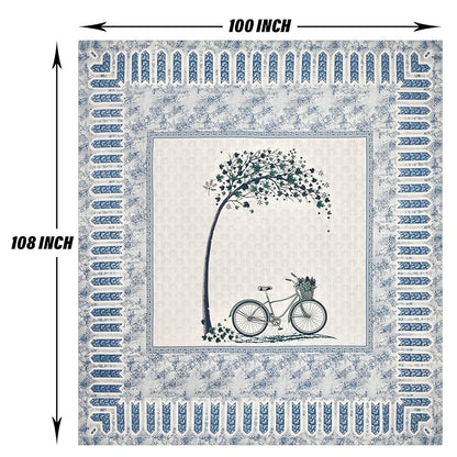 Kuber Industries Double Bedsheet with 2 Pillow Covers 160 TC Premium Cotton Blue