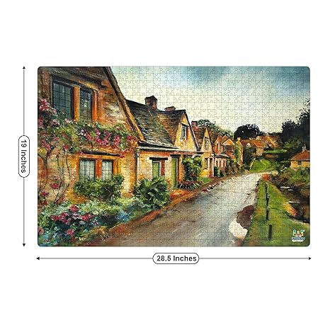 Webby Wooden Mediterranean Village Jigsaw Puzzle 1000 Pieces Multicolor