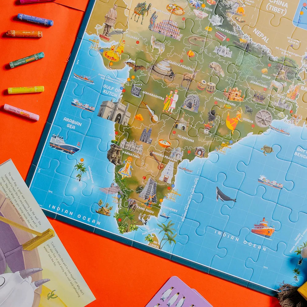 NESTA TOYS - Floor Puzzle & Game - India Map, Jigsaw & Toddler Puzzles, Educational Toy, Gifts for Boys & Girls Ages 3, 4, 5, 6, 7 | Geography for Kids 