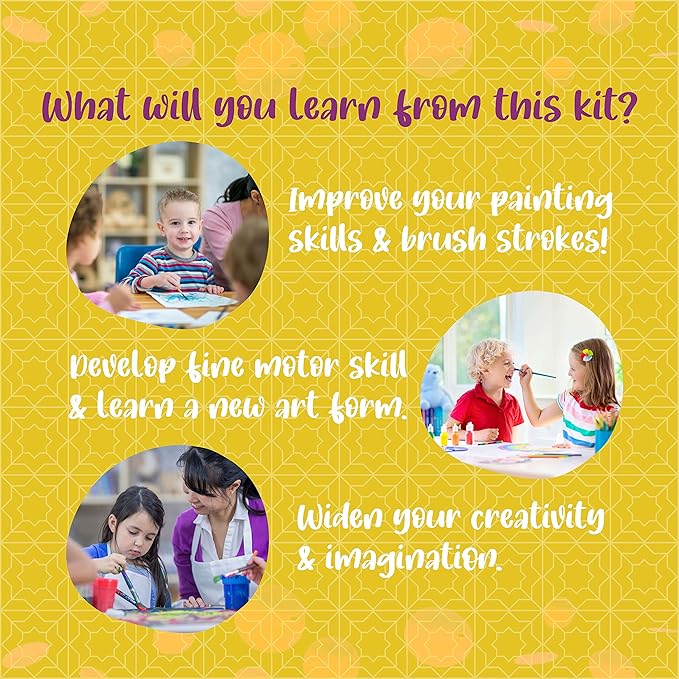 Kalakaram Make Your Own Lippan Art Pen Stand | Pen Stand Canvas for Adults and Kids | Craft Diy Kit for Kids | Traditional Painting Kits