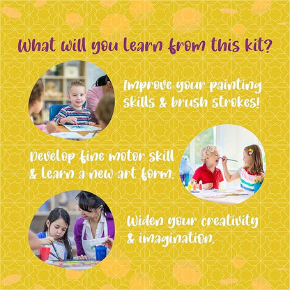 Kalakaram Make Your Own Lippan Art Pen Stand | Pen Stand Canvas for Adults and Kids | Craft Diy Kit for Kids | Traditional Painting Kits