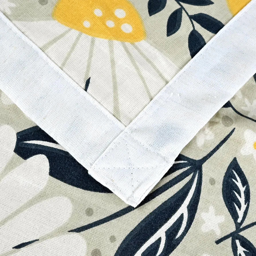 Divine Casa Floret 100% Cotton Single Dohar 120 GSM Soft & Lightweight Throw Blanket Colour Vintage Daisies