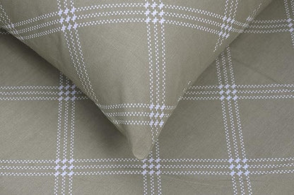 Huesland by Ahmedabad Cotton 186 TC Cotton Bedsheet for Double Bed King Size with 2 Pillow Covers | 9ft x 9ft | Brandon Beige