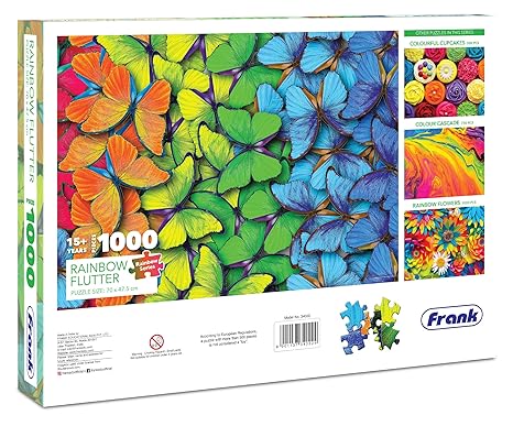 Frank Rainbow Flutter 1000 Pieces Jigsaw Puzzle for Kids 15+ Years and Adults Mental Boost - 34022