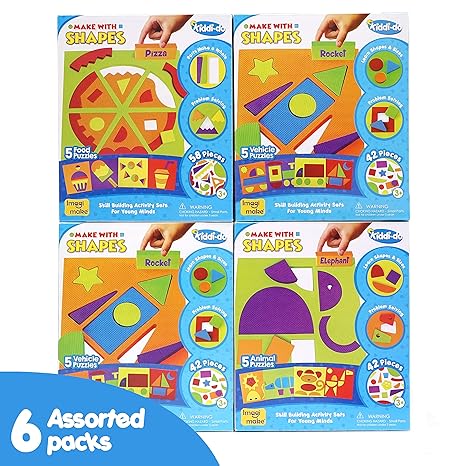 Imagimake Make with Shapes and Mazelines Activity Kit and Puzzle Learn Shapes
