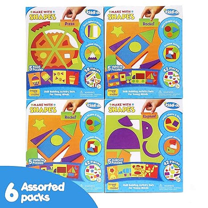 Imagimake Make with Shapes and Mazelines Activity Kit and Puzzle Learn Shapes
