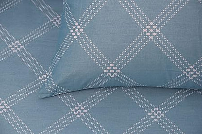 Huesland by Ahmedabad Cotton 186 TC Cotton Bedsheets for King Size Bed with 2 Pillow Covers | Blue