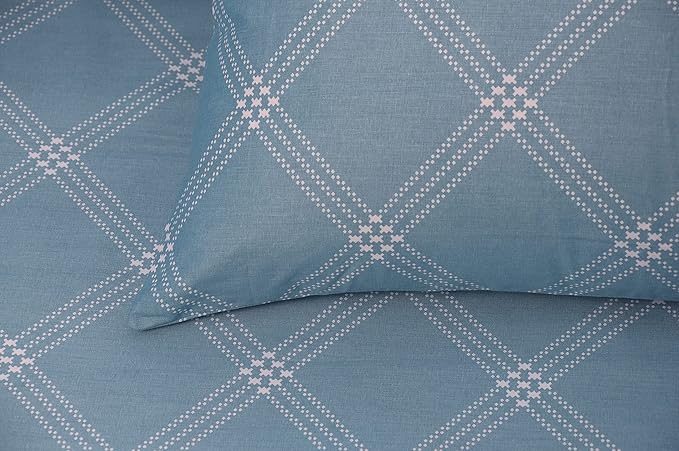 Huesland by Ahmedabad Cotton 186 TC King Size Bedsheet Cotton with 2 Pillow Covers | Grey