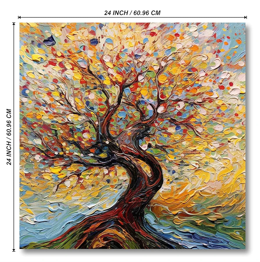 Livin'luxe Paintings Colorful Tree Modern Art Canvas Home Decor Wall Paintings With Frame Painting CRJ