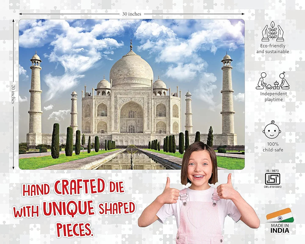 Popcorn Puzzle for kids Taj Mahal 500 Piece Jigsaw puzzles game for 7+ years old childrens and adults | Indoor Brain Booster games and gifts for boy and girl