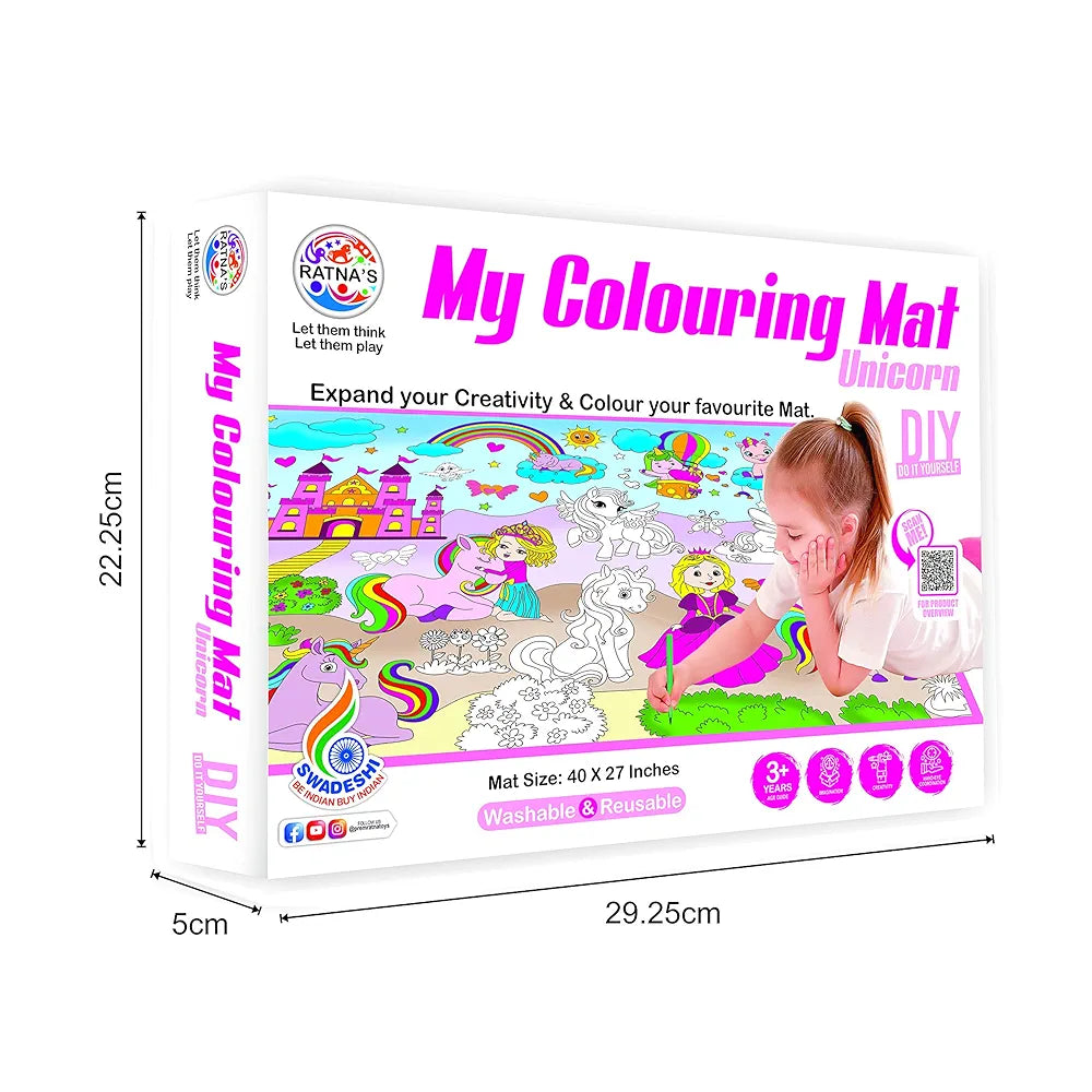 RATNA'S My Colouring MAT for Kids Reusable and Washable. Big MAT for Colouring. MAT Size 