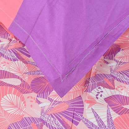 Divine Casa 144 TC 100% Pure Cotton Single Size Bedsheet with 1 Pillow Cover Regal PaisleyColour Violet Rose