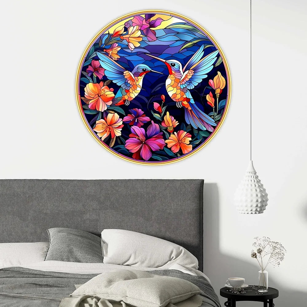 Livin'luxe paintings Loving couple Bird modern art Premium Sparkle lamination Golden GR-26