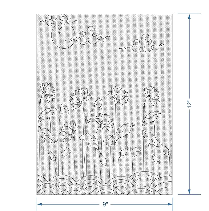 Hobby India Self Painting Beautiful Flower Canvas | Pichwai Art | Pre-designed Canvas Board