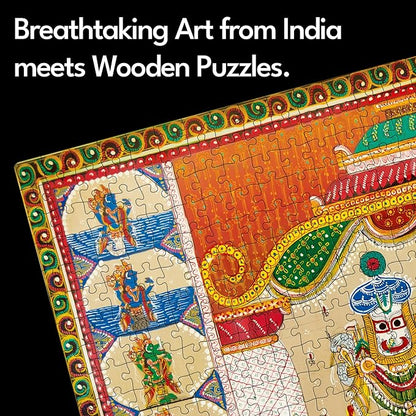 91 Knots Lord Jagannath, Subhadra and Balabhadra 1000 Pieces Premium Wooden Jigsaw Puzzle for Adults and Kids 12+ Years