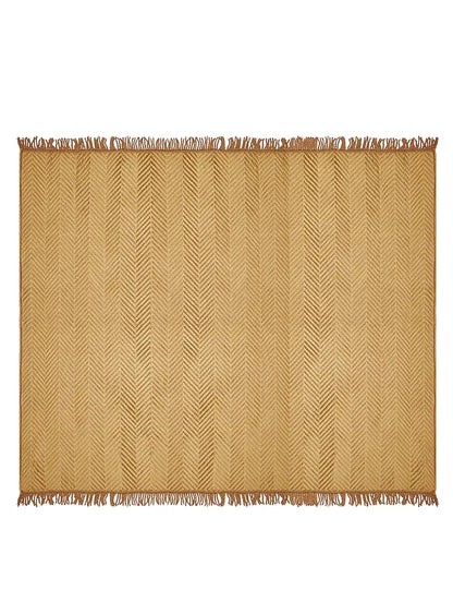 Saral Home Easy Living Velvet Chevron Sofa Throw Gold