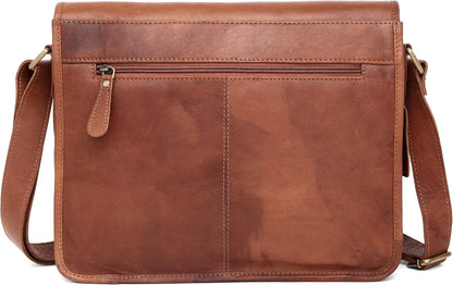WildHorn® Classic Leather 13.5 inch Laptop Messenger Bag for Men I Office Bags I Travel Bags I Adjustable Strap I DIMENSION: L- 13 inch H- 10 inch W- 3.5inch