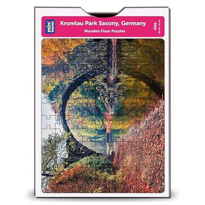 Mini Leaves 108 Piece Wooden Puzzle for Kids & Adults | Kromlau Park, Saxony Germany Jigsaw Puzzle | Fun & Challenging Kids