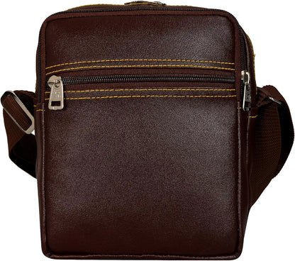 Leather World Leatherette Tan Sling Bags Men Messenger Bags Cross Body Bags Girl