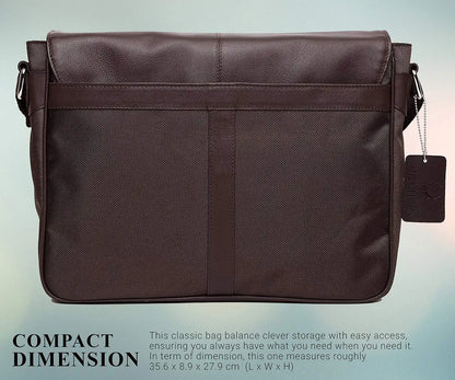 WildHorn Leather 13 inch Laptop Messenger Bag for Men I Padded Laptop Compartment I Adjustable Strap I Dimension: L- 14inch H- 10.5 inch W- 3.5inch