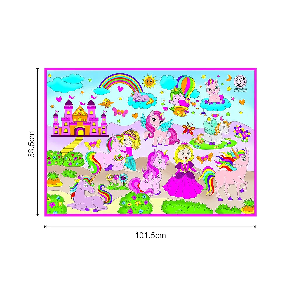 RATNA'S My Colouring MAT for Kids Reusable and Washable. Big MAT for Colouring. MAT Size 