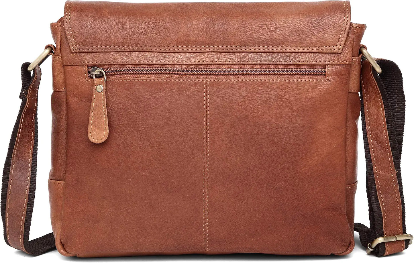 WildHorn�Leather 11 inch Laptop Messenger Bag for Men I Dedicated Laptop Compartment I Adjustable Strap I DIMENSION:L- 11 inch H-9.5 inch W- 3 inch