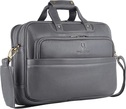 WildHorn Classic Leather 16 inch Laptop Messenger Bag for Men I Office Bags I Travel Bags I Carry Handles with Adjustable Strap 