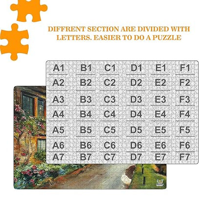 Webby Wooden Mediterranean Village Jigsaw Puzzle 1000 Pieces Multicolor