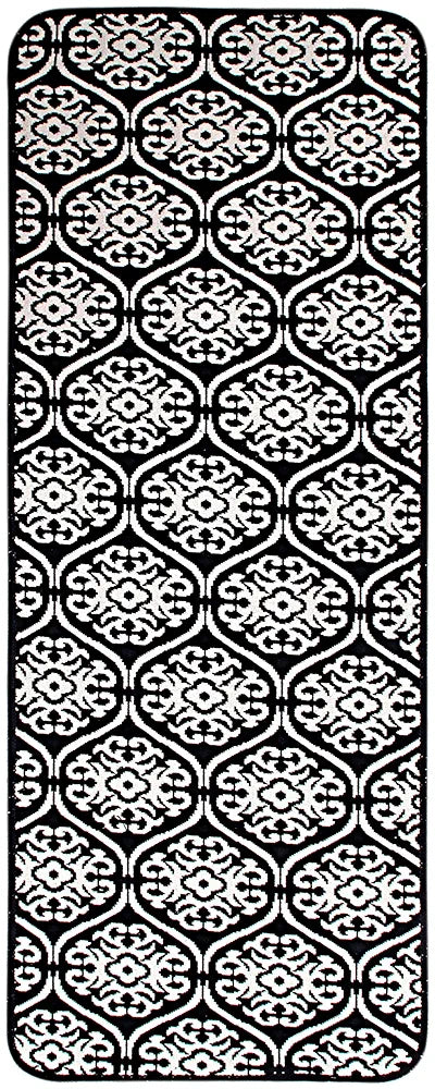 Saral Home Floral Designer Soft Cotton Durable & Washable Multipurpose Runner Colour Black