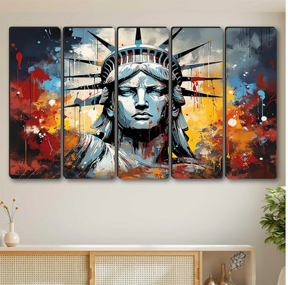 Livin'luxe Multiple Frames Horizontal liberty statue Wall Painting  XL35312