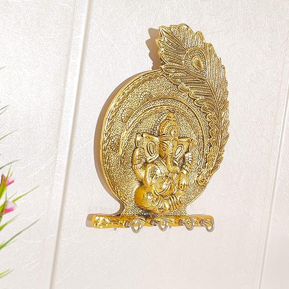KridayKraft Metal Ganesha ji Key Holder Decorative for Wall Ganesh Statue
