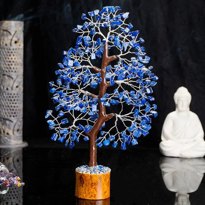 Hindcraft Lapis Lazuli Crystal Tree Silver Wire 10-12 inch